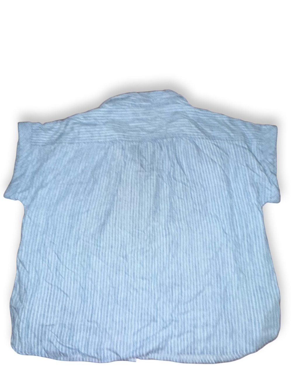Faherty Blue Pinstripe Short-Sleeve Button Down Shirt - Picture 4 of 4